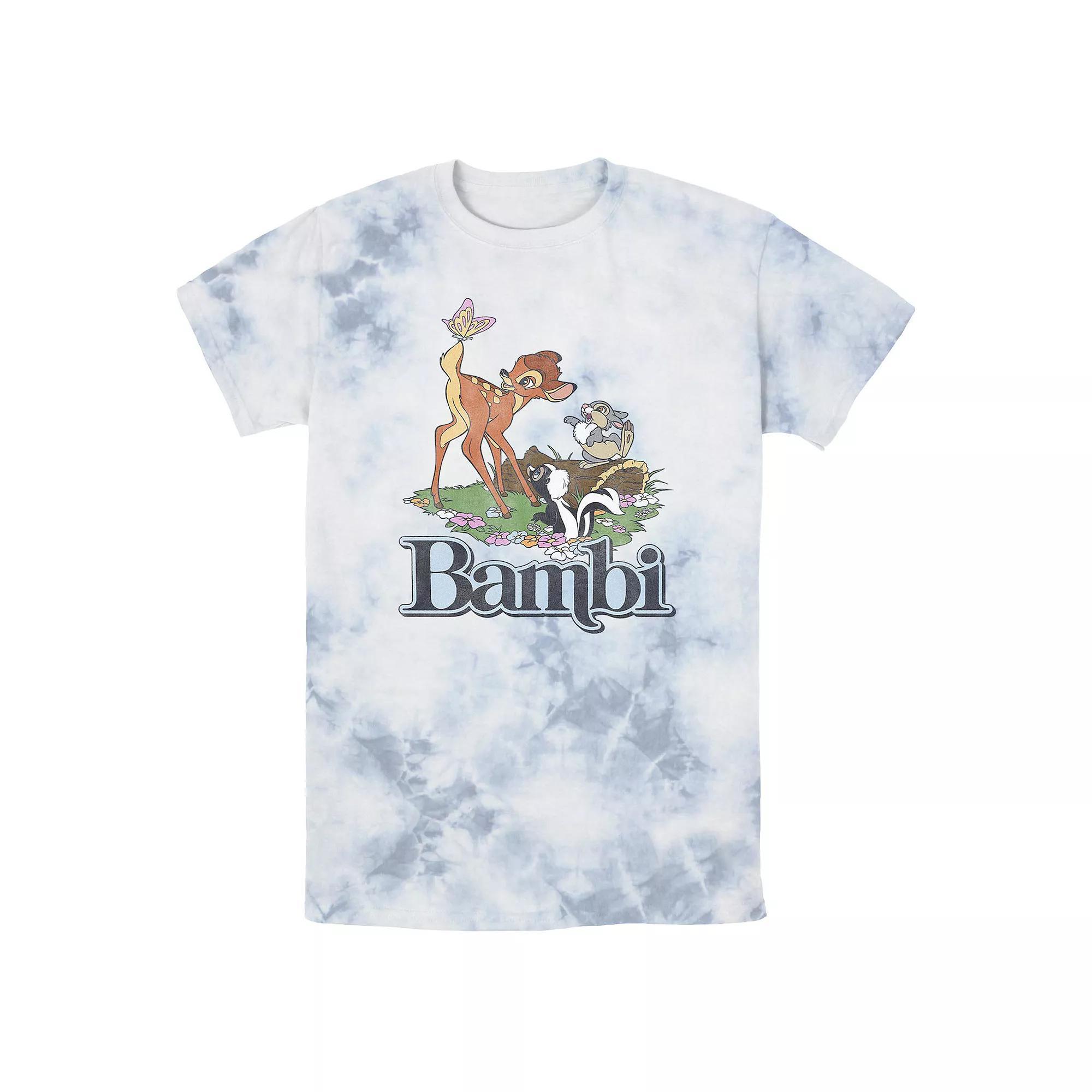 Disney's Bambi Playing With Friends Bombard Wash Men's Graphic Tee, Size: Large, White Blue Product Image