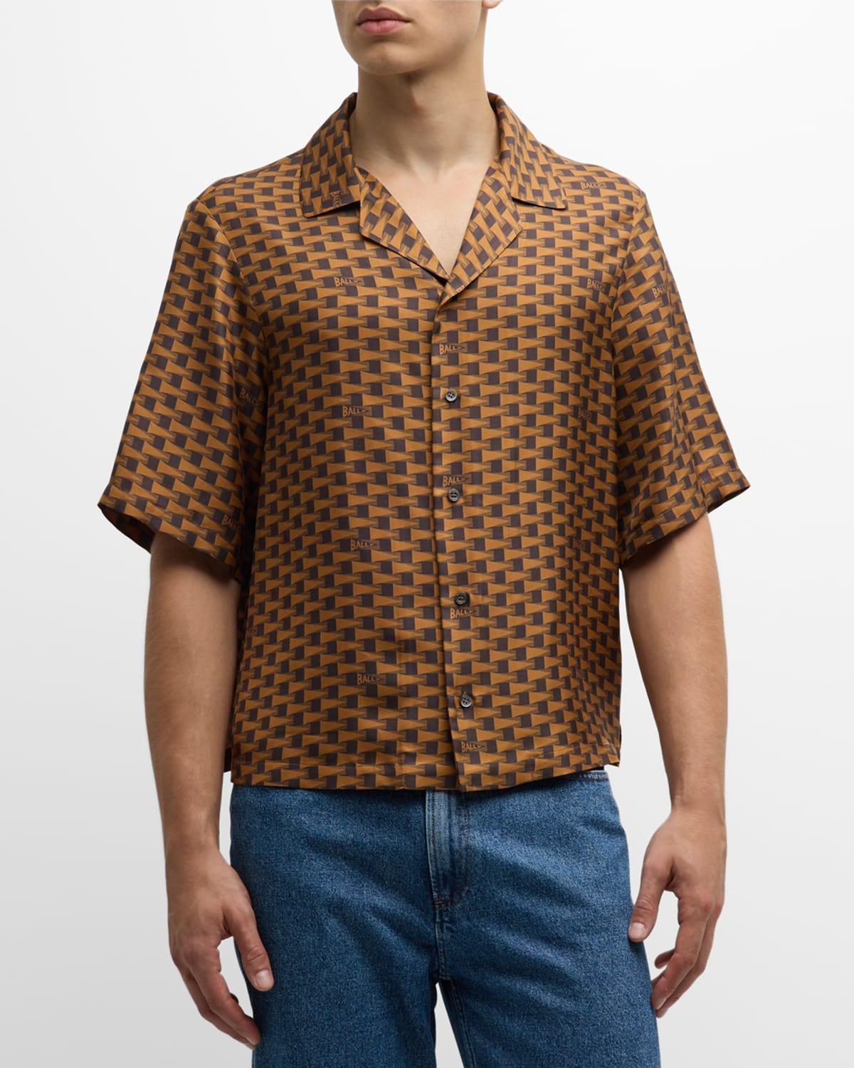 Men's Printed Silk Camp Shirt Product Image