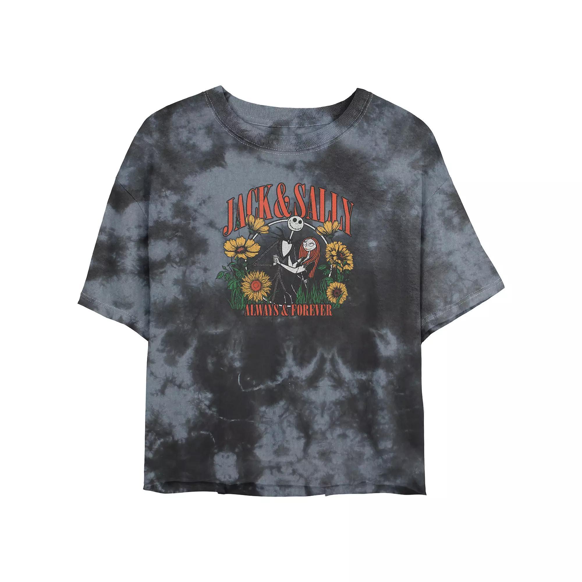 Disney's Mickey Mouse Retro Roundup Bombard Wash Juniors' Cropped Graphic Tee, Women's, Size: Small, Black Grey Product Image