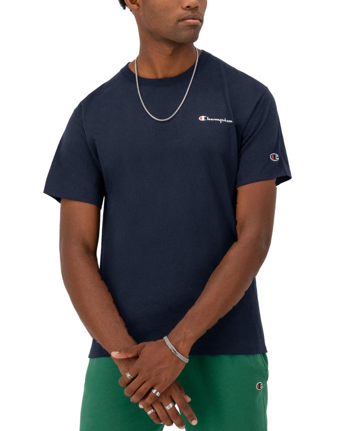 Mens Champion Classic Graphic T-Shirt, Left Chest Script Logo Granite Heather 2XL Product Image