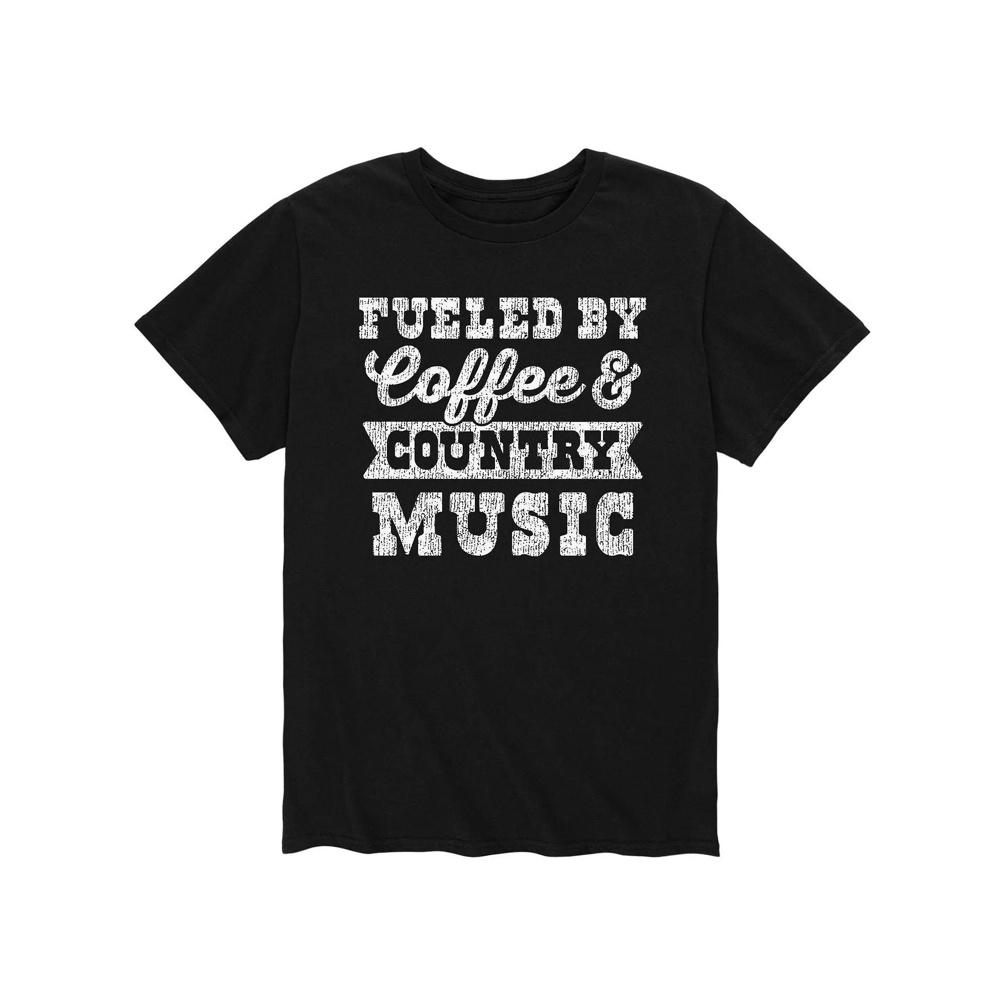 Mens Fueled By Coffee Country Music Tee Product Image
