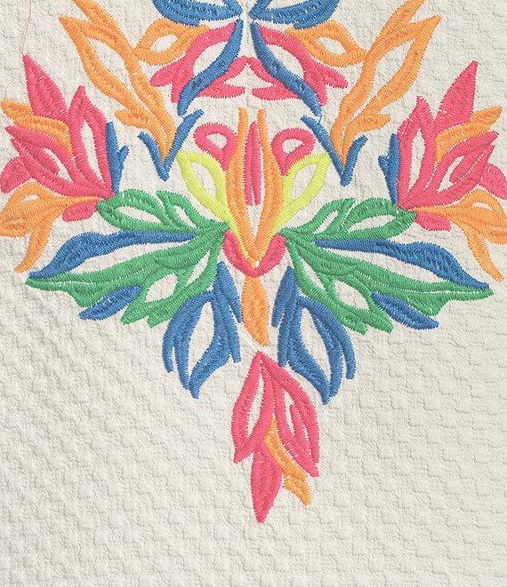 Calessa Embroidered Ruffle Double Layer Short Sleeve Top Product Image