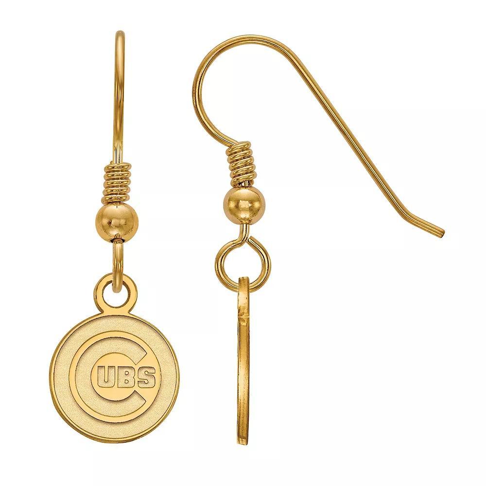 LogoArt Sterling Silver Chicago Cubs Mini Dangle Earrings, Women's, Size: 29 mm, Gold Tone Product Image