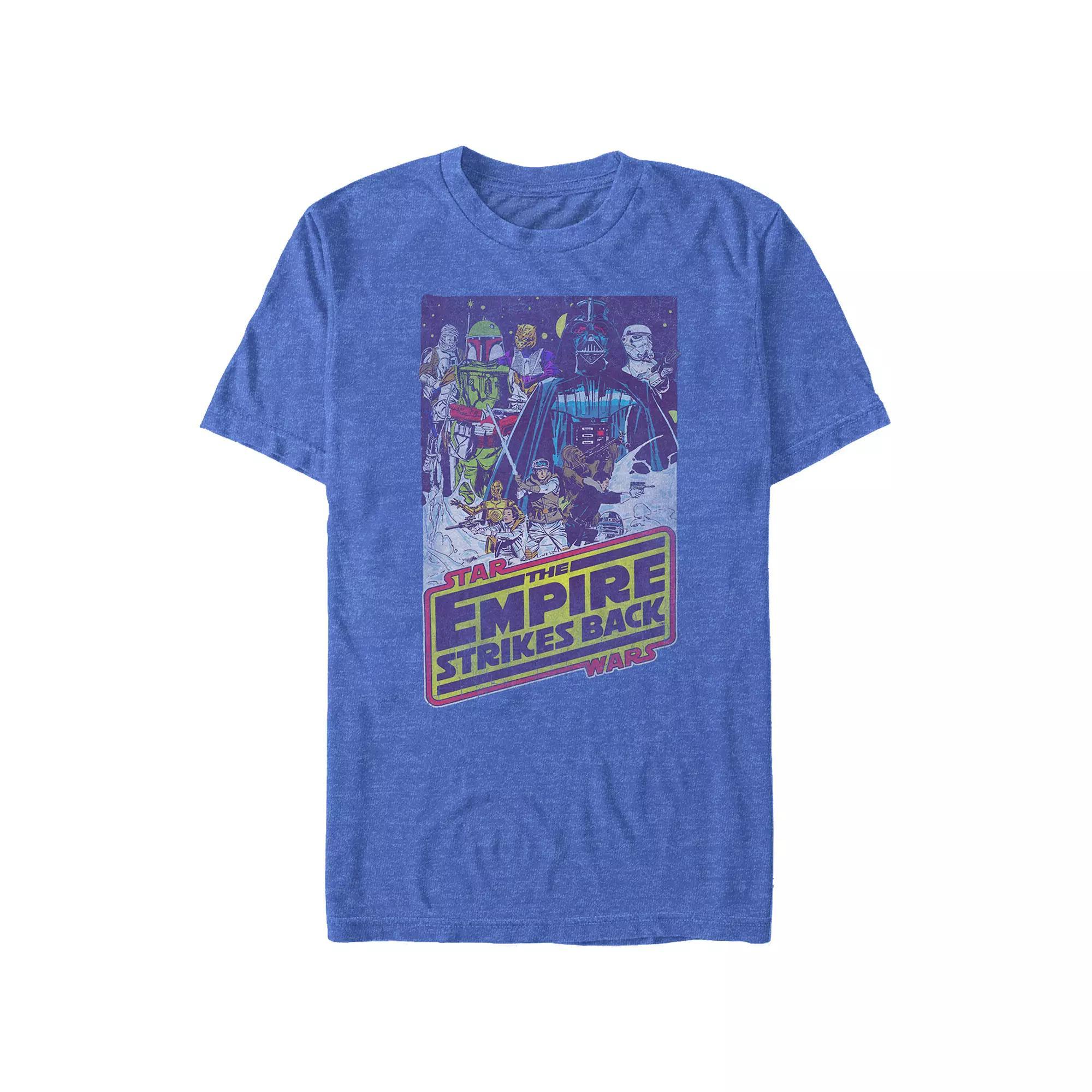 Big & Tall Star Wars The Empire Strikes Back Poster Graphic Tee, Men's, Size: Large Tall, Royal Grey Product Image