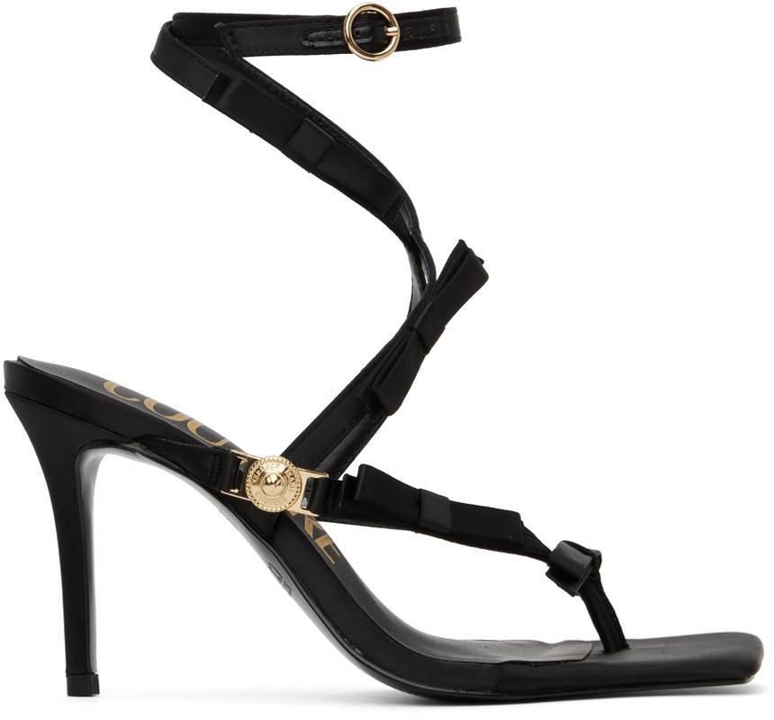 VERSACE JEANS COUTURE Black Emily Heeled Sandals In E899 Black Product Image