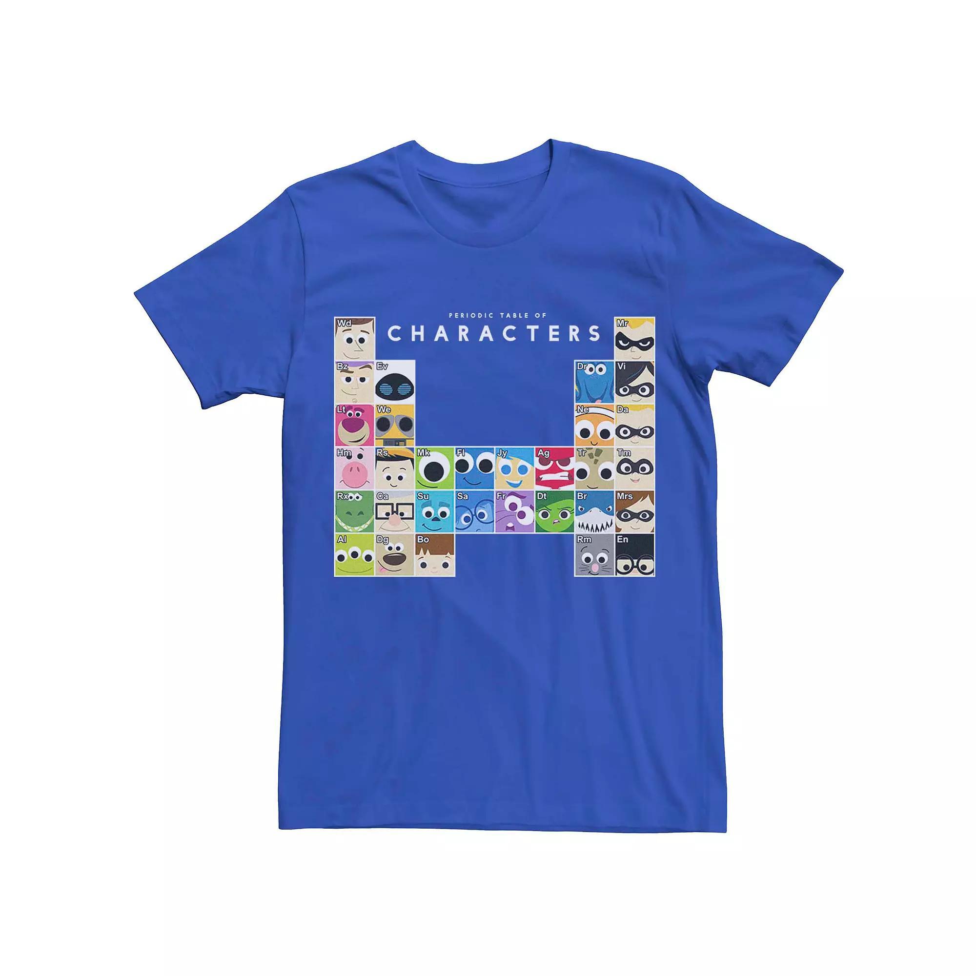 Men's Disney Pixar Periodic Table Of Characters Tee, Size: Medium, Royal Product Image