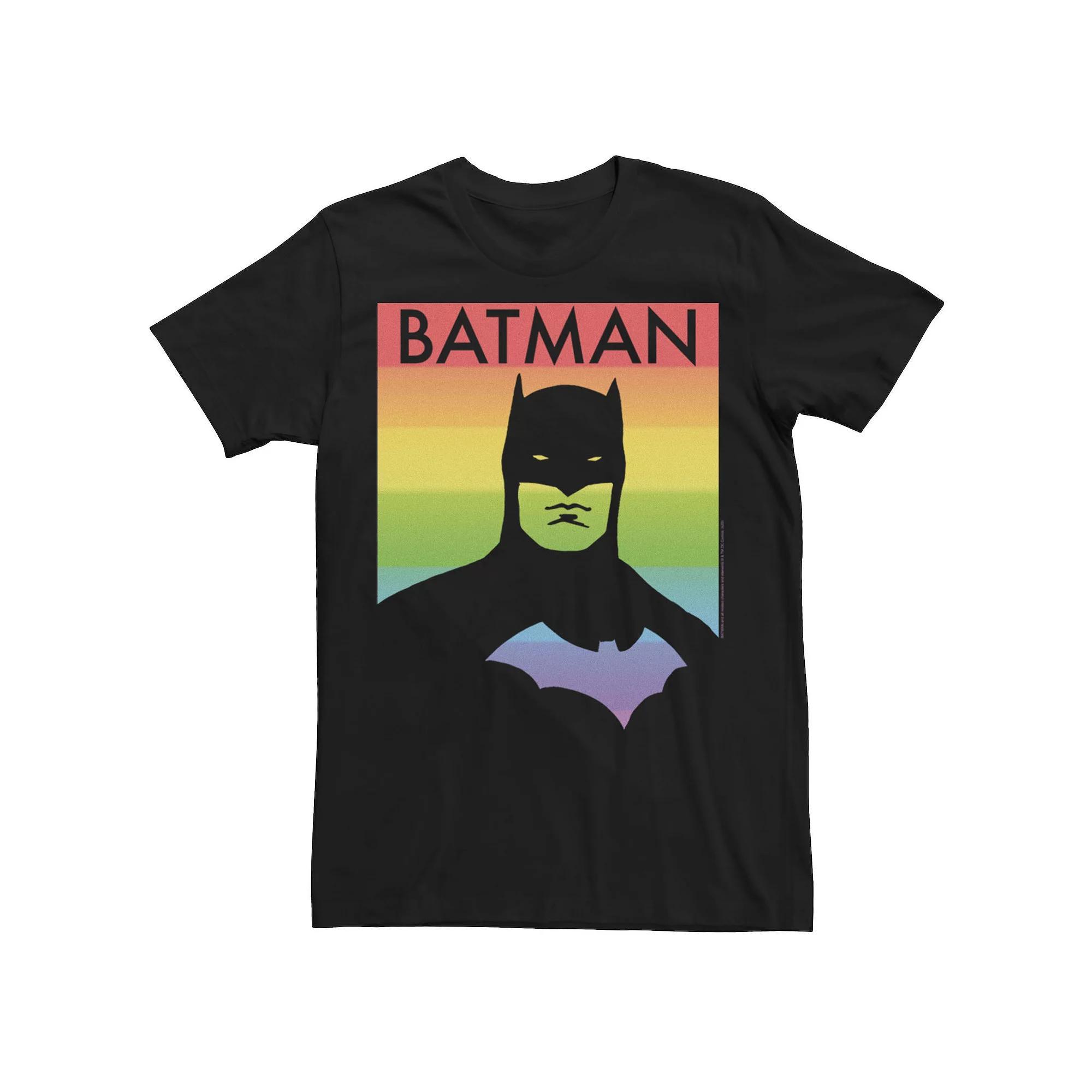 Adult DC Comics Pride Batman Rainbow Poster Tee, Men's, Size: XL, Black Product Image