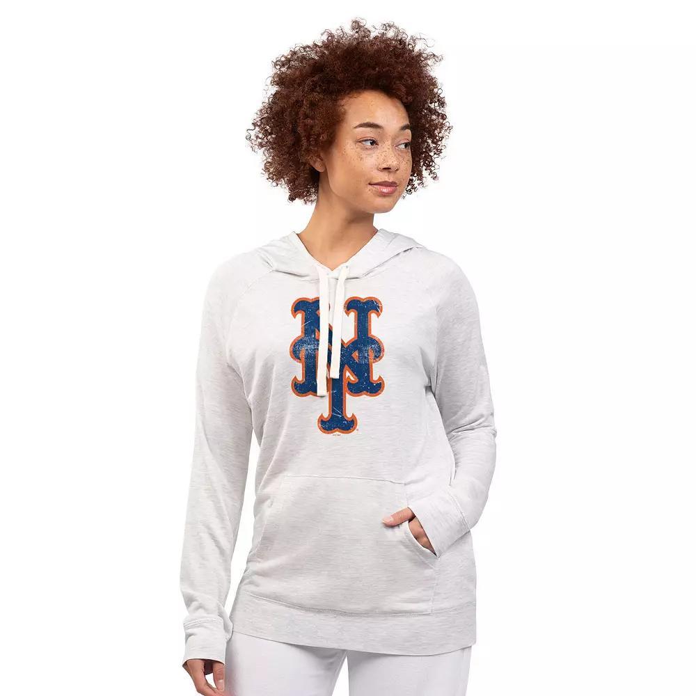Women's G-III 4Her by Carl Banks Oatmeal New York Mets Pregame Pullover Hoodie, Size: Large, Team Product Image