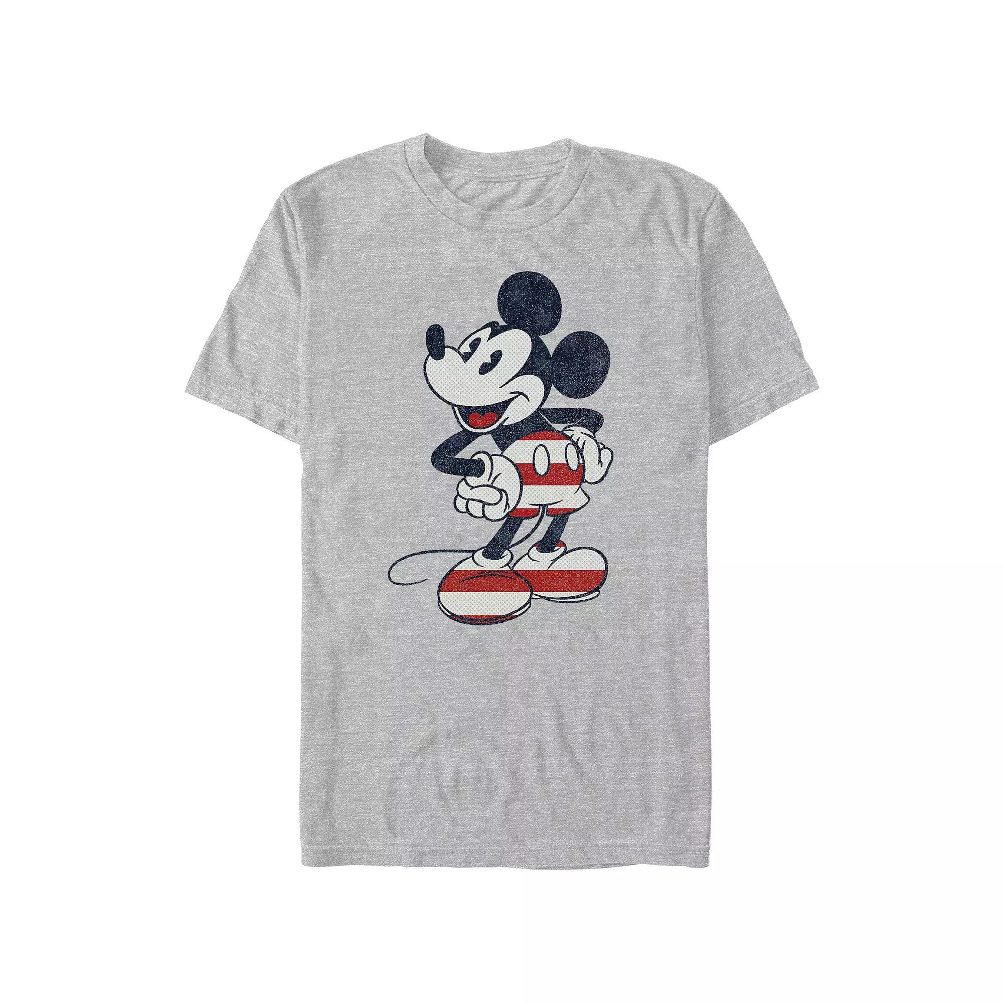 Disney's Mickey Mouse Red And White Print Outfit Big & Tall Graphic Tee, Men's, Size: XXL Tall, Athletic Grey Product Image