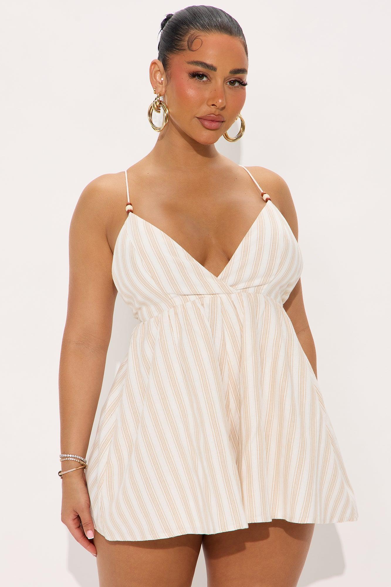 Rachelle Linen Romper - Cream/combo Product Image