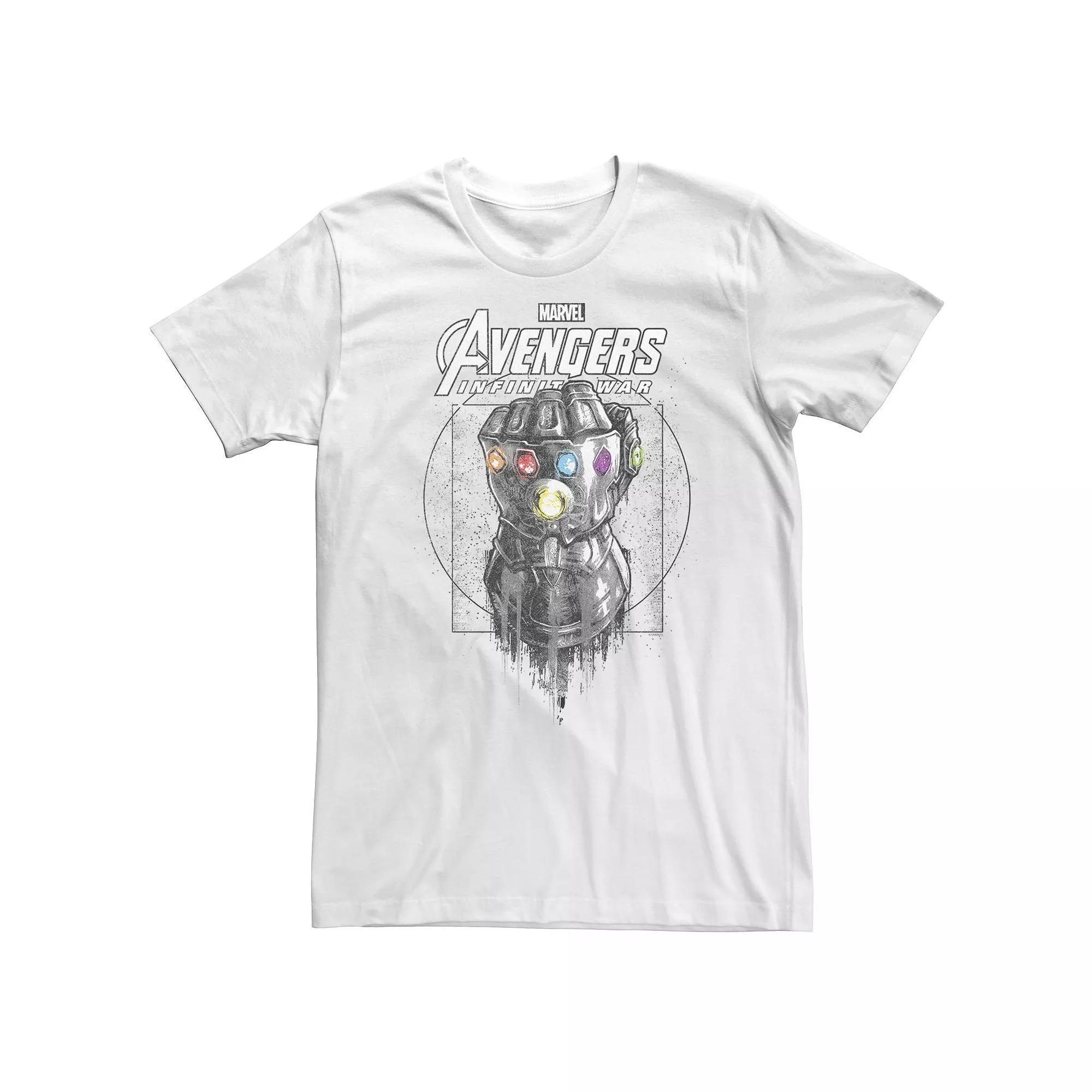 Big & Tall Marvel Infinity War Geo Gauntlet Sketch Tee, Men's, Size: 3XL Tall, White Product Image