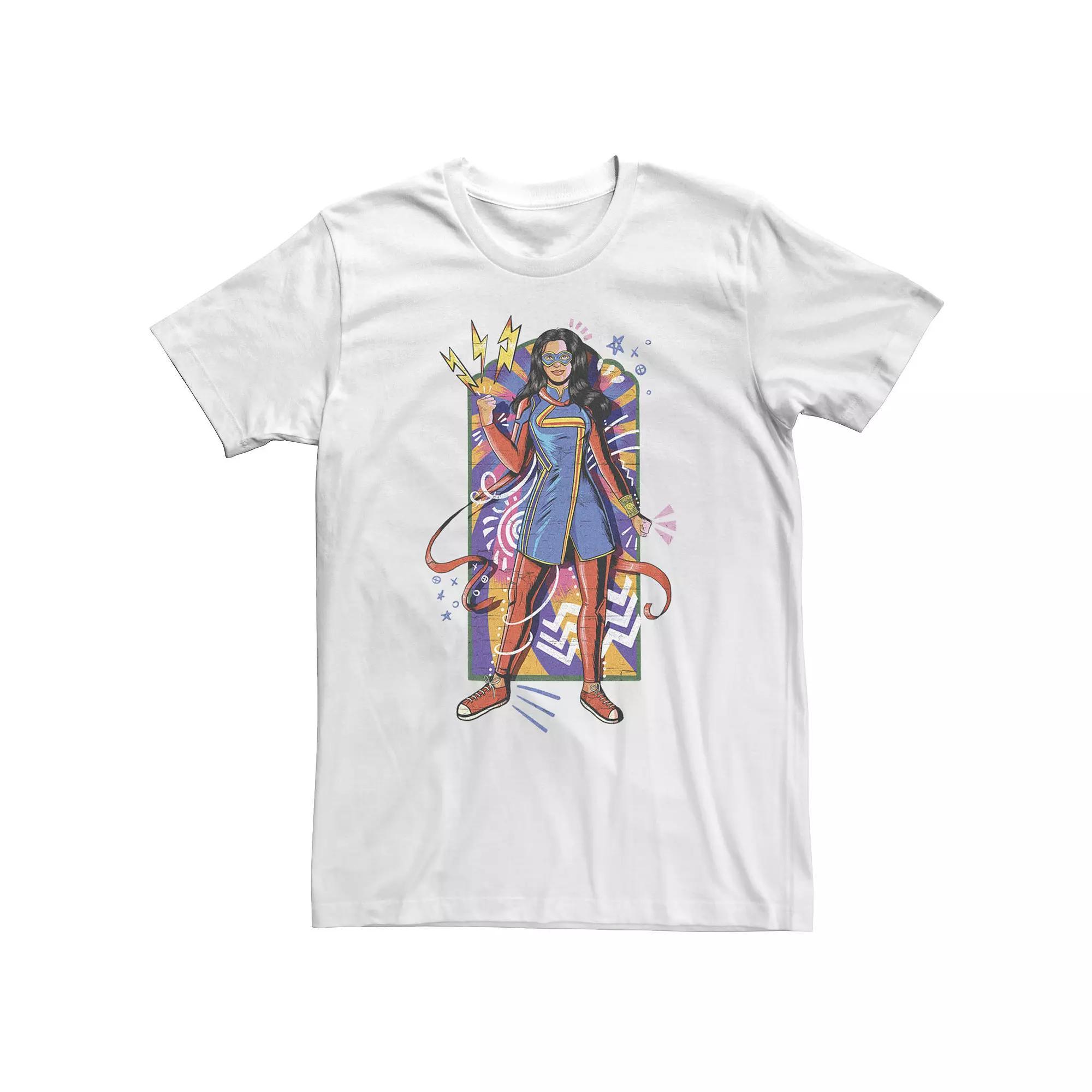 Big & Tall Marvel Ms. Marvel Ful Portrait of Kamala Tee, Men's, Size: 4XL, White Product Image