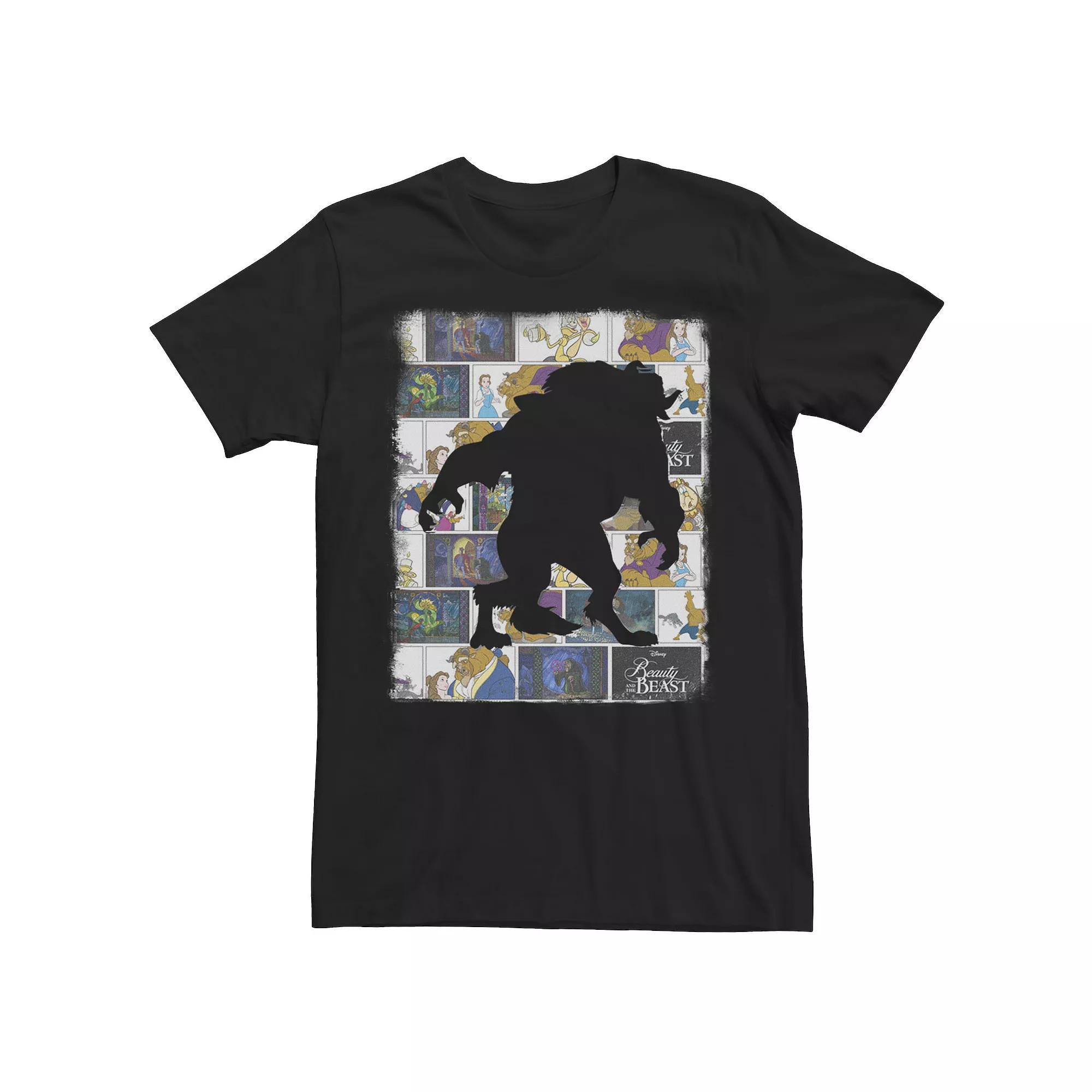 Disneys Beauty & the Beast Mens Silhouette Character Panels Tee Product Image