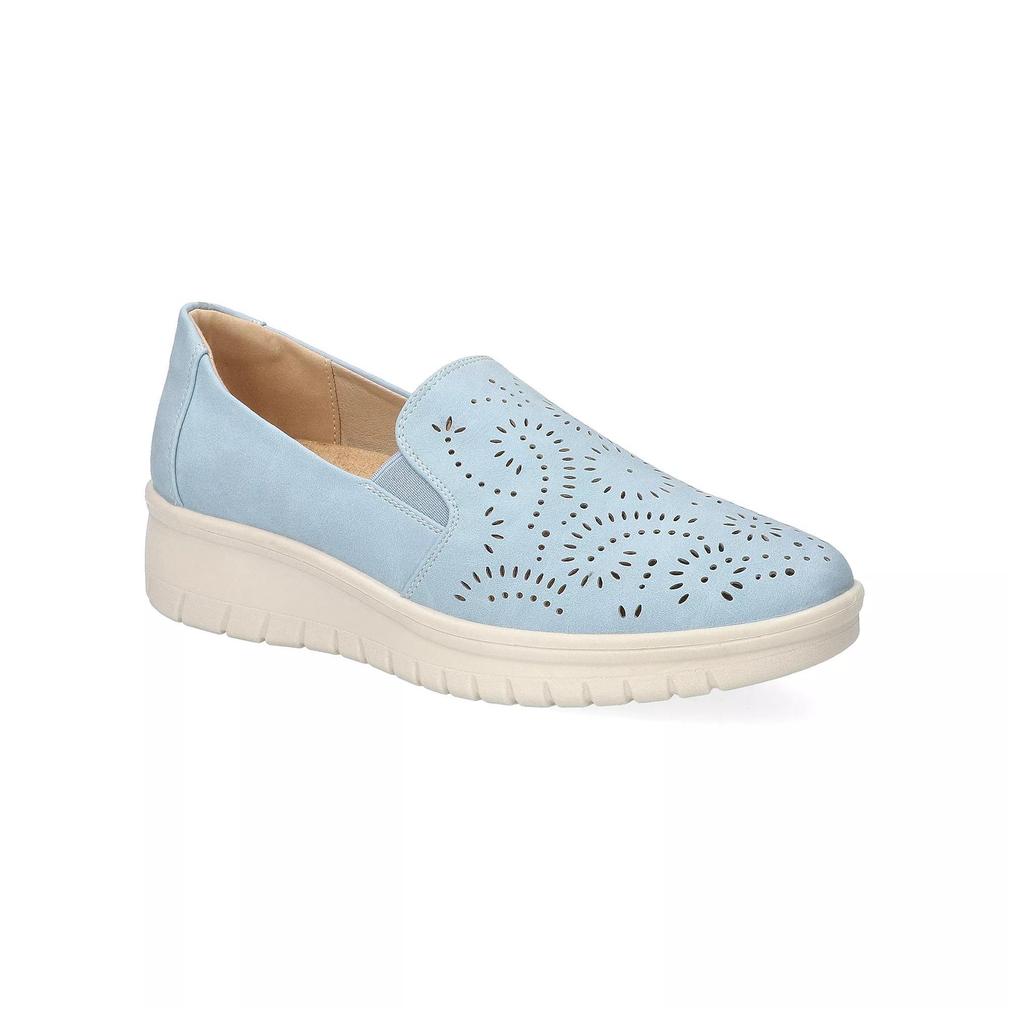 Ying by Easy Street Women's Comfort Flats, Size: 9.5 Wide, Light Blue Product Image