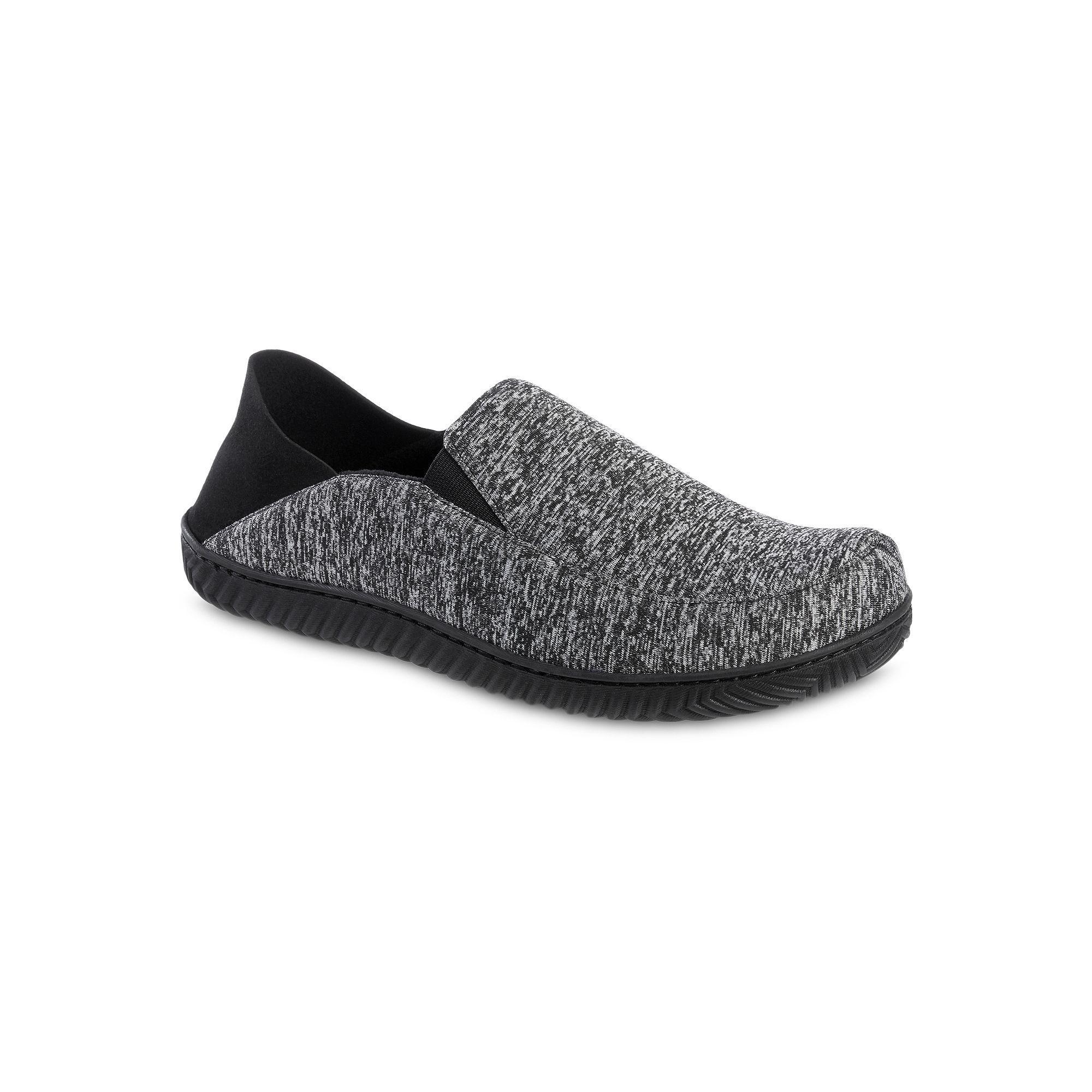 Isotoner Men's Miles Sport Knit Closed Back Slippers - Black L Product Image