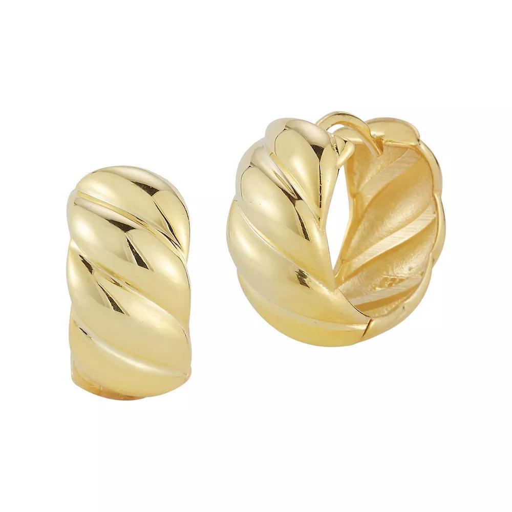 Sunkissed Sterling Sterling Silver Bold Twist Hoop Earrings, Women's, Gold Tone Product Image