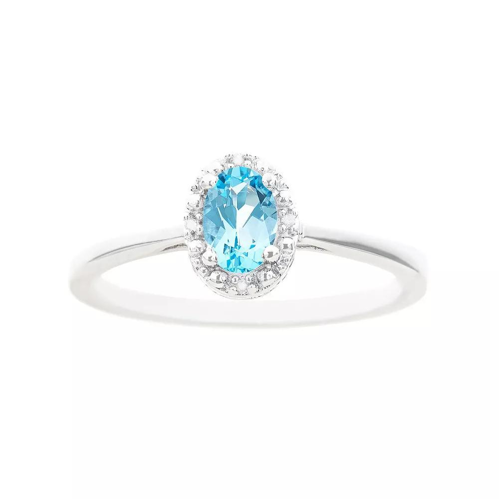 Celebration Gems Sterling Silver Oval Genuine Citrine Diamond Accent Frame Ring, Womens Product Image
