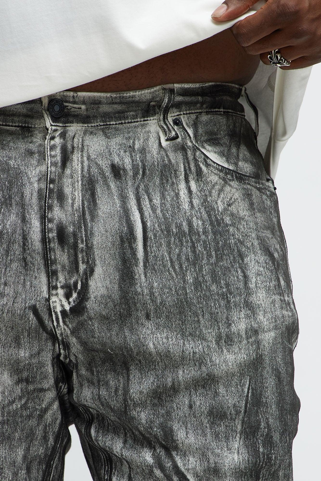Stick Around Stacked Skinny Jeans - Grey/Smoke Product Image