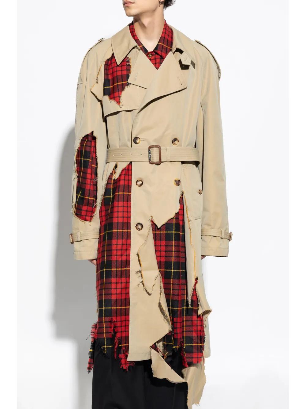 belted double breasted trench coat Product Image