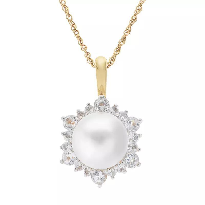 PearLustre by Imperial 14k Gold Over Silver Freshwater Cultured Pearl Pendant, Womens White Product Image