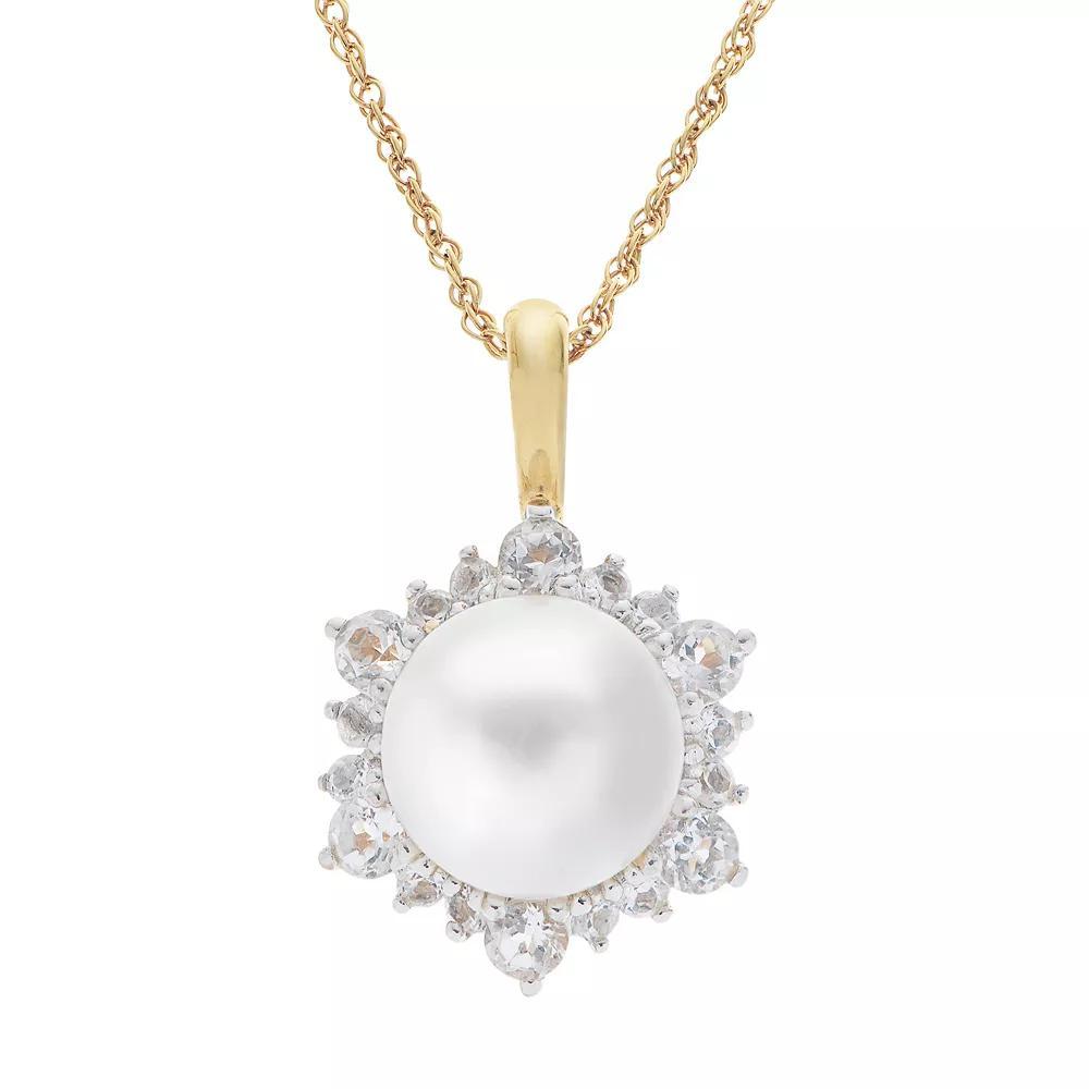 PearLustre by Imperial 14k Gold Over Silver Freshwater Cultured Pearl Pendant, Womens White Product Image