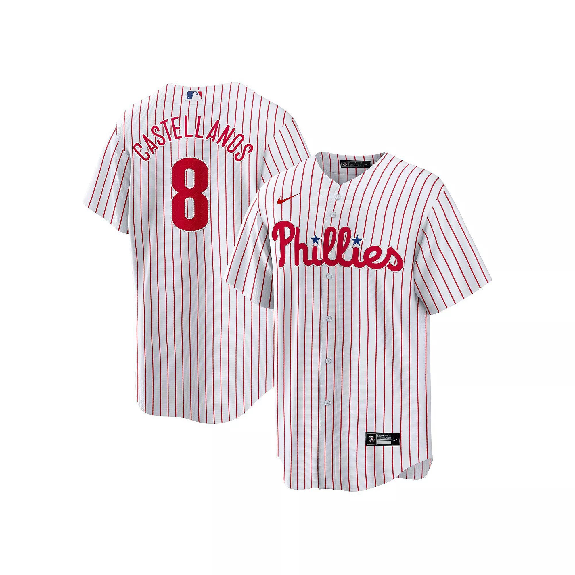 Men's Nike Nick Castellanos White Philadelphia Phillies Replica Player Jersey, Size: 4XL Product Image