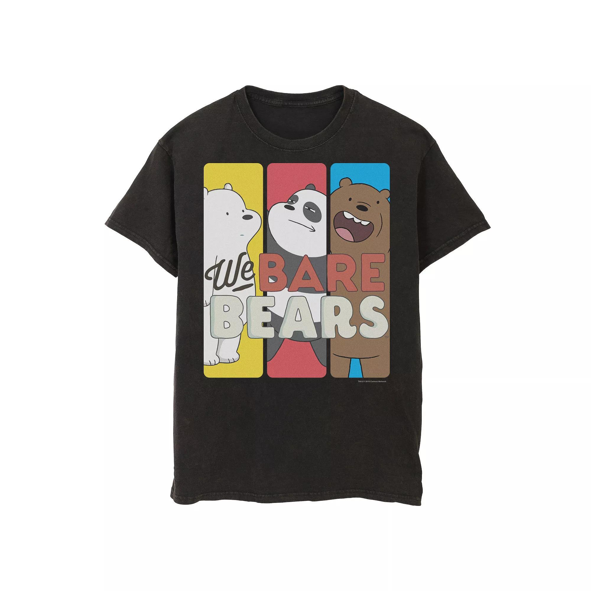 Men's Cartoon Network We Bare Bears Trio Portrait Panels Graphic Tee, Size: XL, Black Product Image