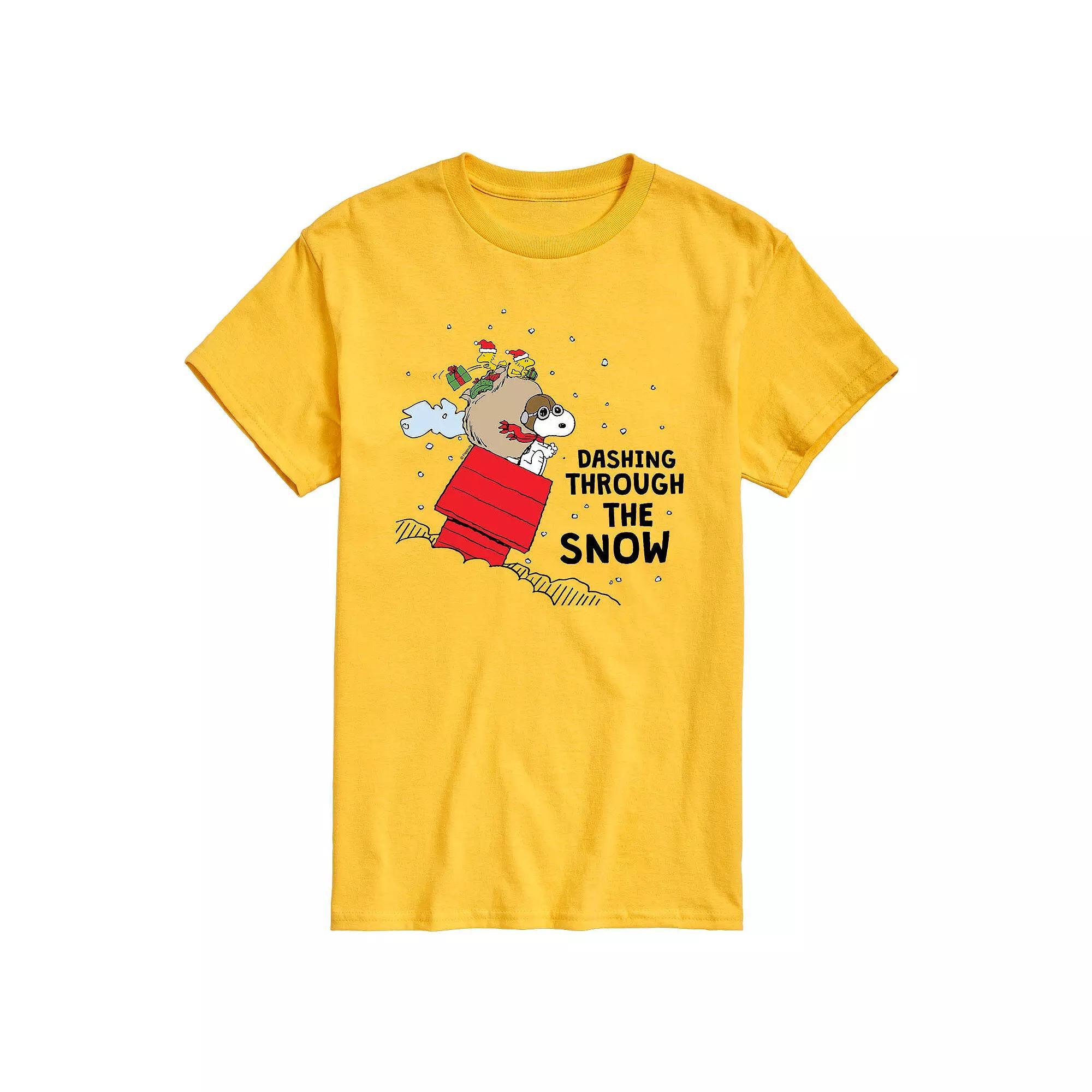Mens Peanuts Dashing Through Snow Tee Product Image