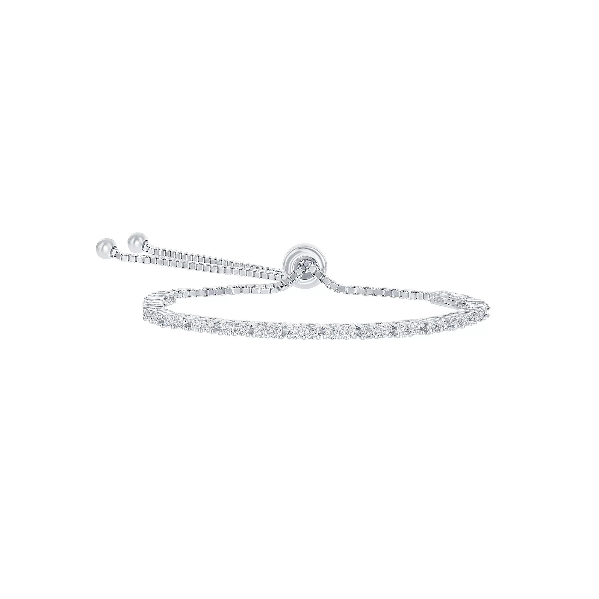 Sterling Silver 2mm Birthstone Bracelet, Women's, Size: 8", April Product Image