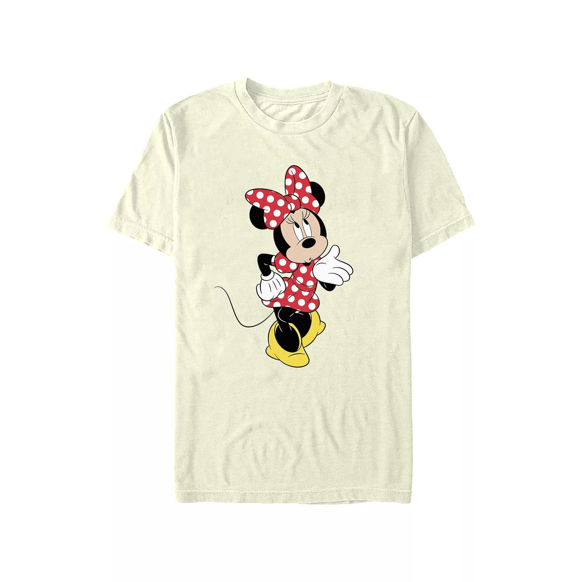 Disney's Minnie Mouse Blowing A Kiss Juniors' Graphic Tee, Women's, Size: Medium, Natural Product Image