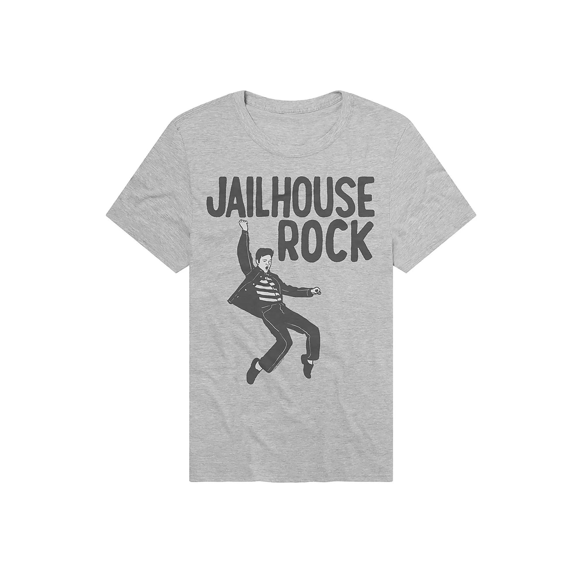 Men's Elvis Jailhouse Rock Graphic Tee, Size: Small, Athletic Grey Product Image