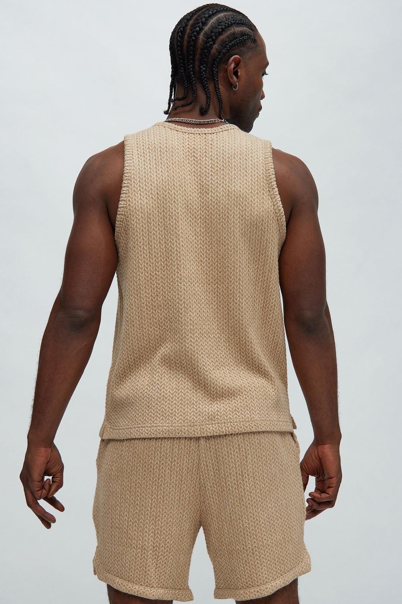 Catanina Textured Tank - Tan Product Image