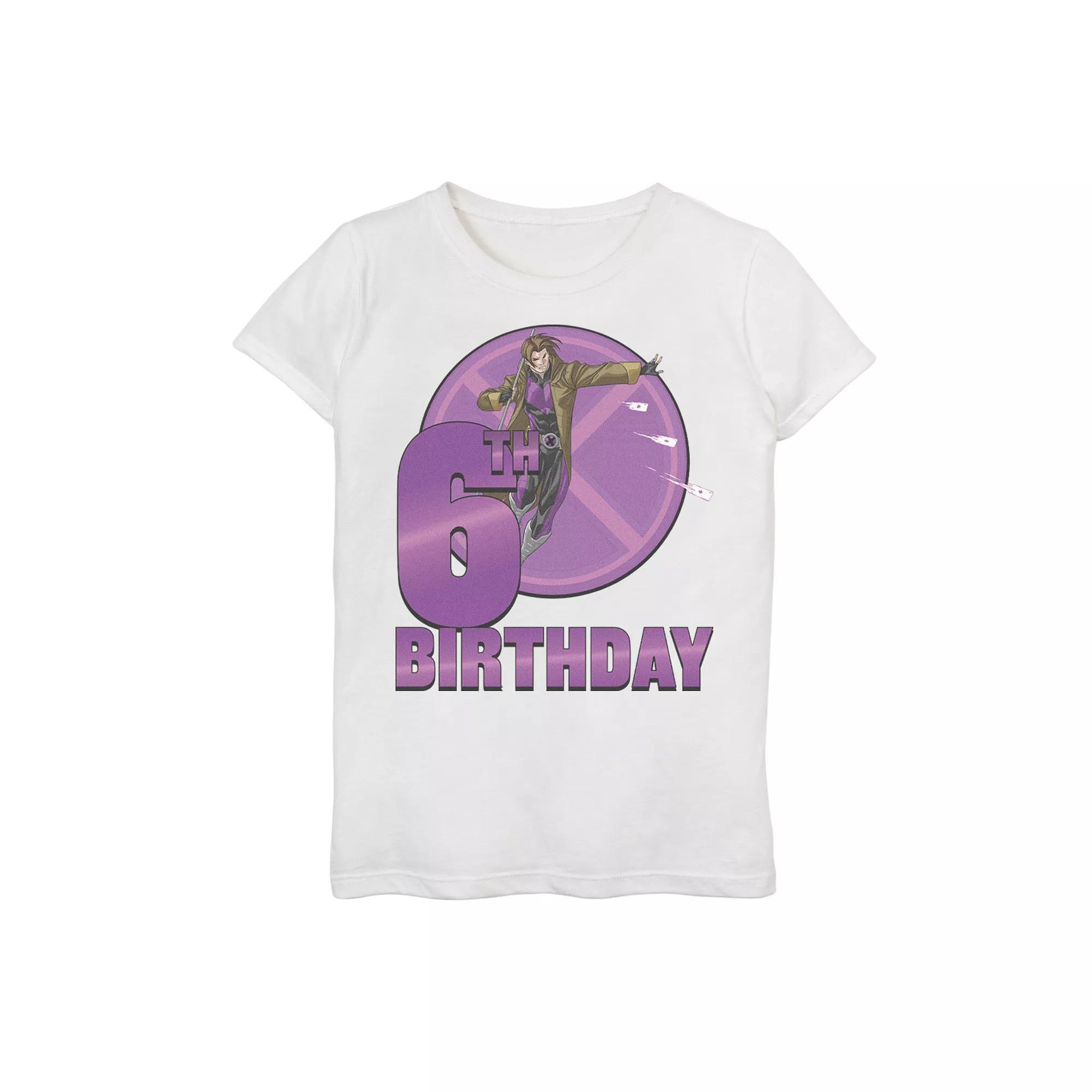 Girls 7-16 Marvel X-Men Gambit 6th Birthday Badge Graphic Tee, Girl's, Size: Medium, White Product Image