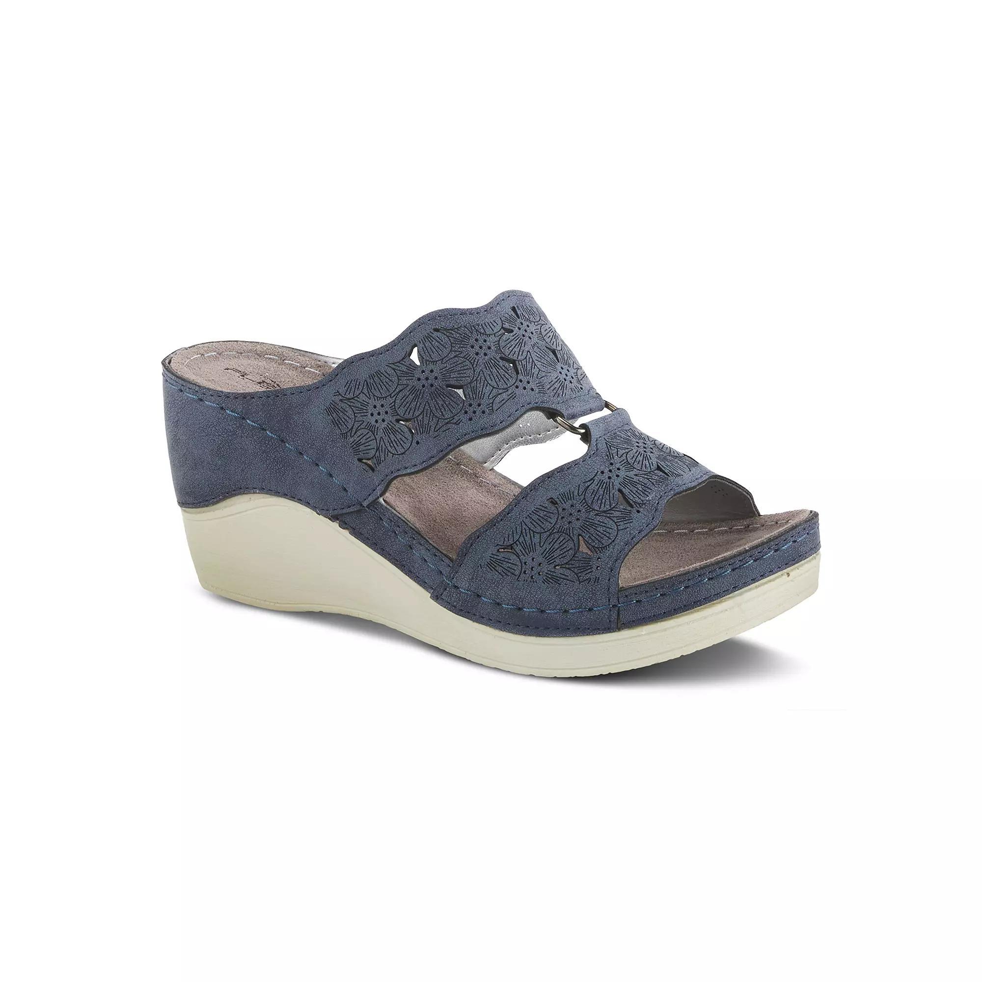 Flexus by Spring Step Dreiser Women's Wedge Sandals, Size: 37, Blue Product Image