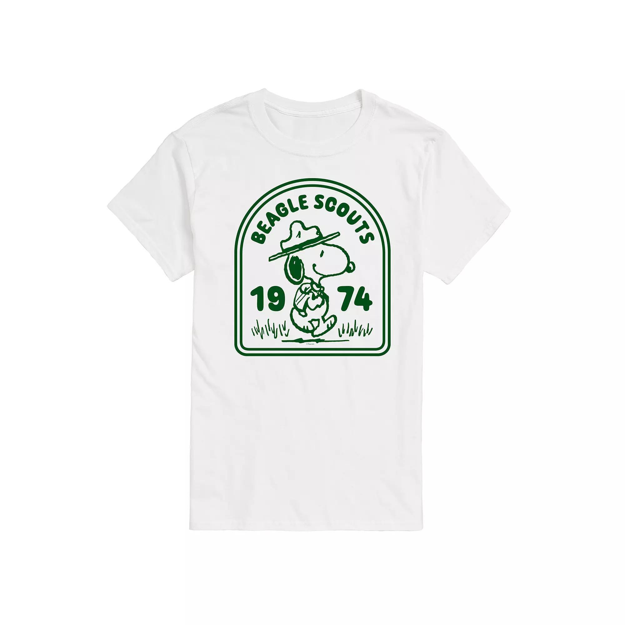 Men's Peanuts Beagle Scouts Badge Graphic Tee, Size: Large, White Product Image