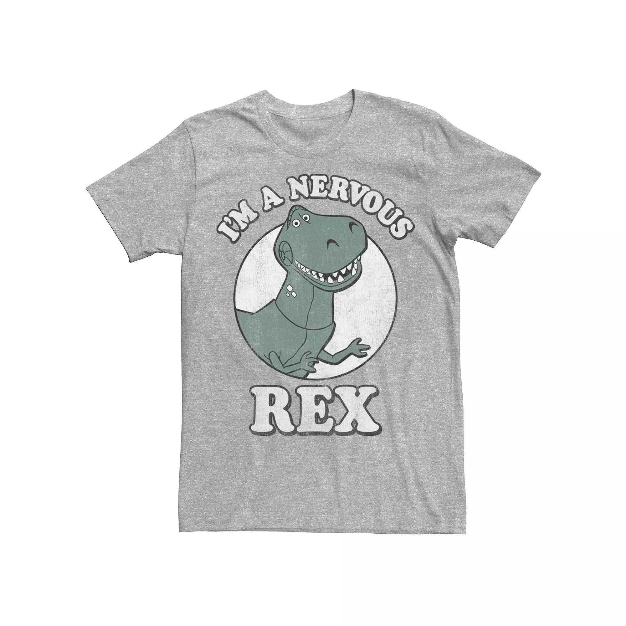 Mens Disney Pixar Toy Story I'm A Nervous Rex Dinosaur Tee, Men's, Size: XS, Athletic Grey Product Image