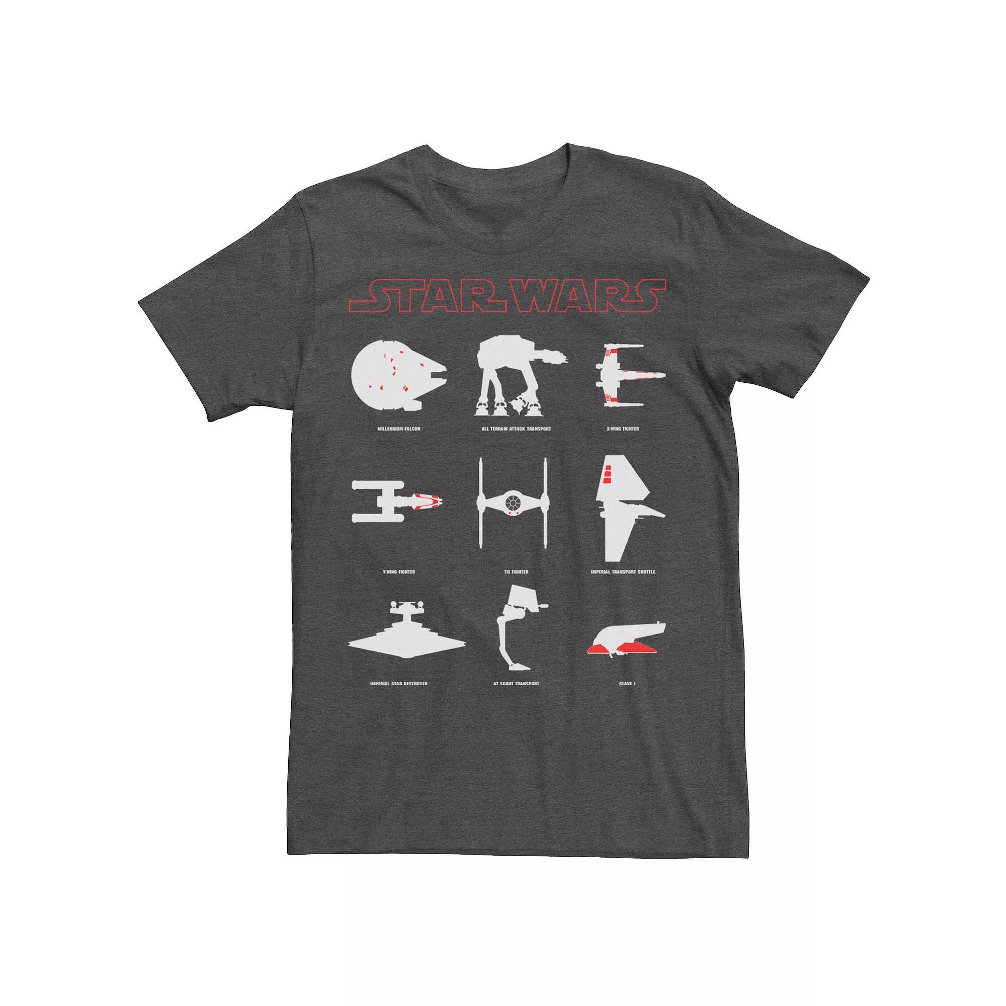 Men's Star Wars Hero and Villain Ships & Ground Patrol Tee, Size: Small, Grey Heather Product Image