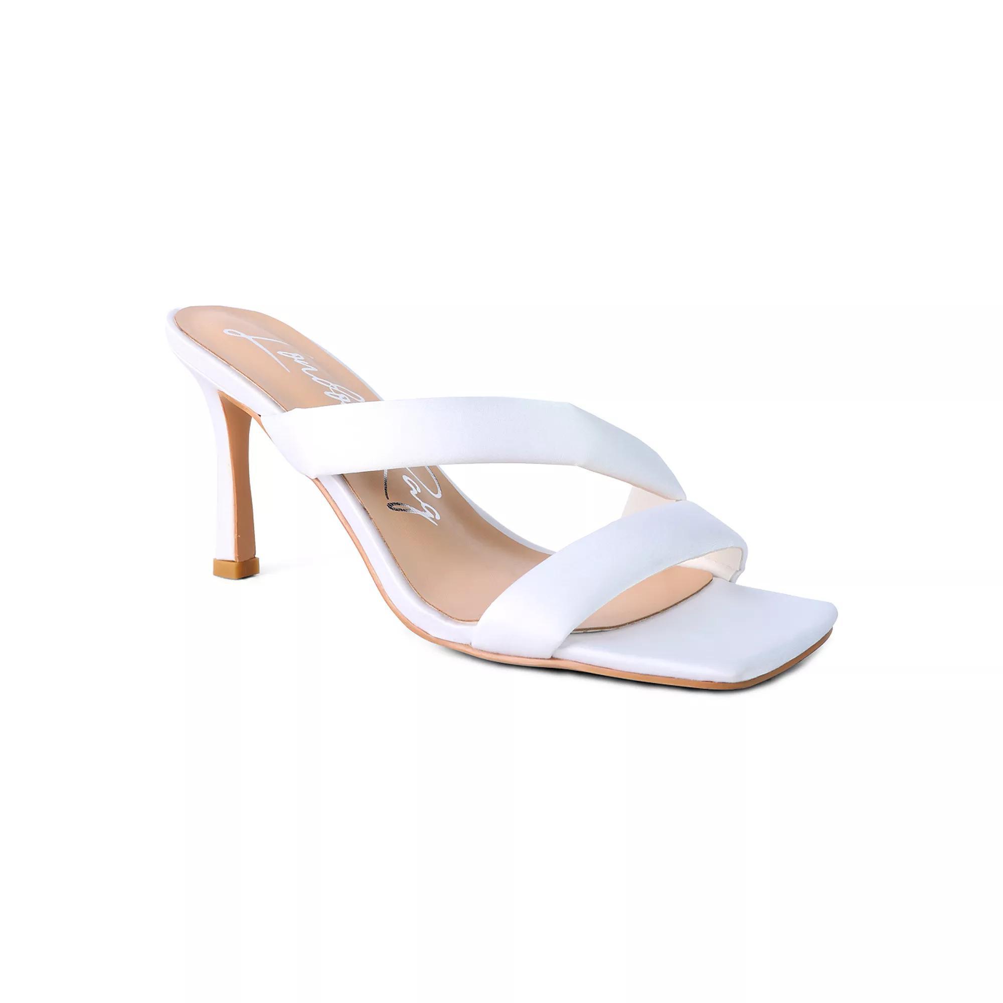 London Rag Spice Up Women's Cross Strap Heels, Size: 7, Off White Product Image