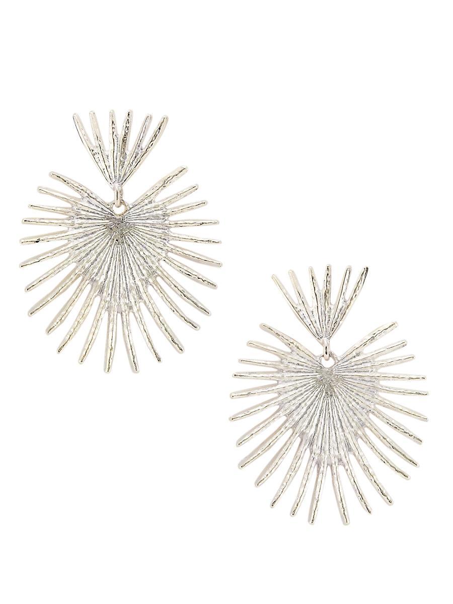 Kenneth Jay Lane Silver Fan Large Earrings Product Image