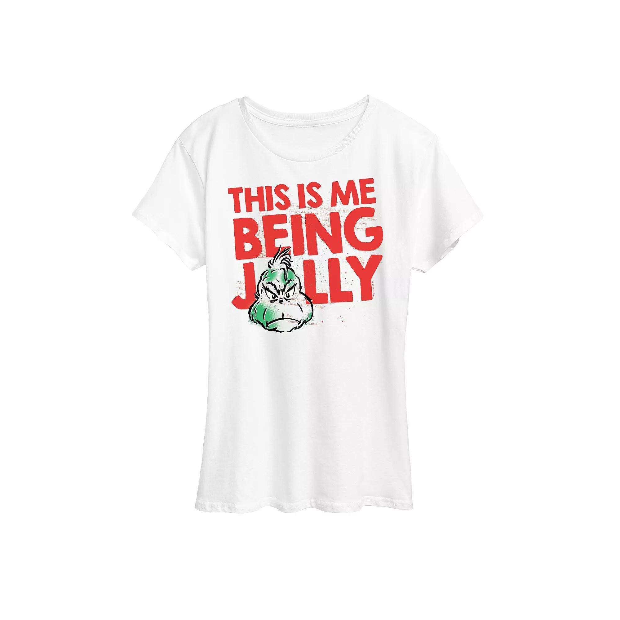 Womens Dr. Seuss The Grinch Being Jolly Graphic Tee, Girls Product Image