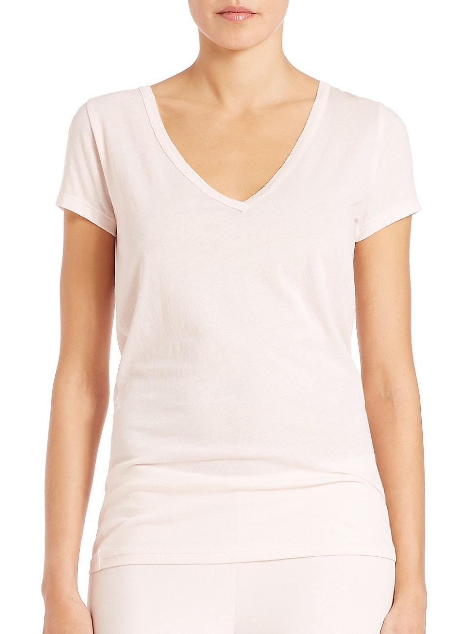 Easy V-Neck Cotton Tee Product Image
