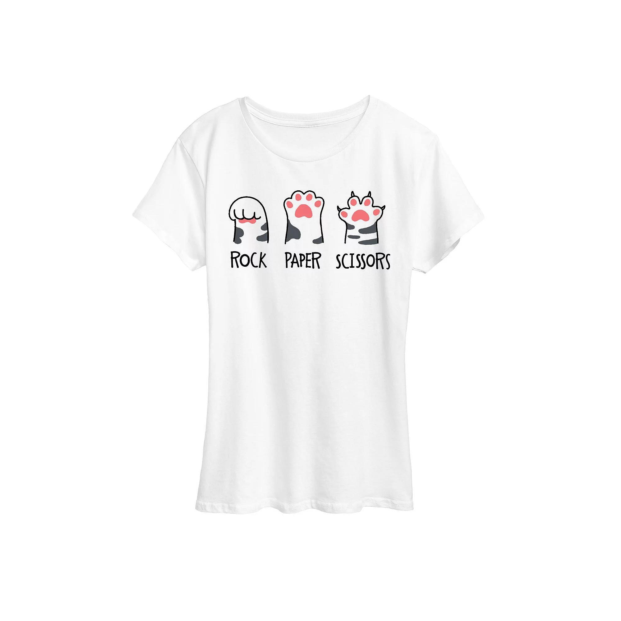 Women's Rock Paper Claws Graphic Tee, Girl's, Size: XXL, White Product Image