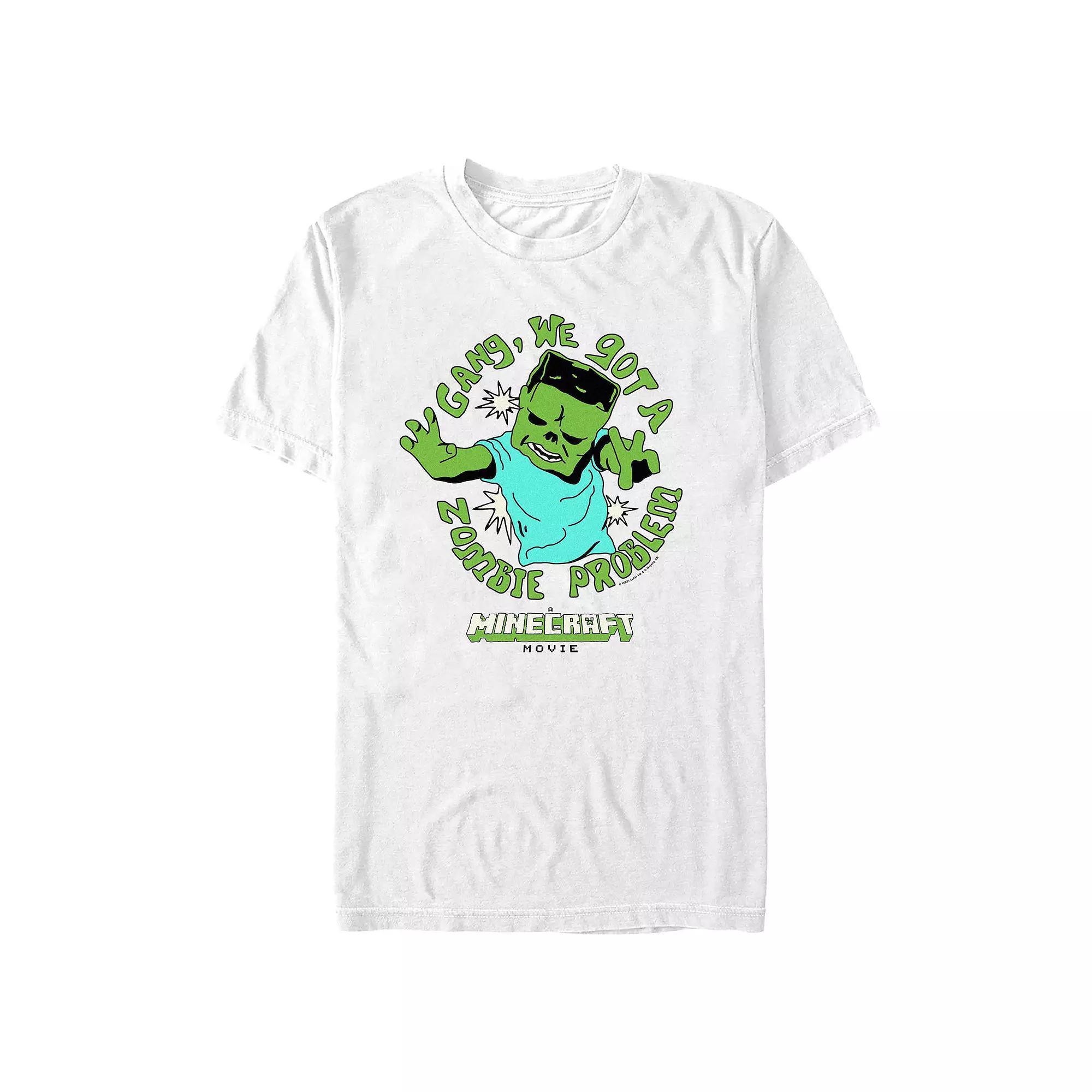 Big & Tall Minecraft Movie Zombie Problem Graphic Tee, Men's, Size: XL Tall, White Product Image