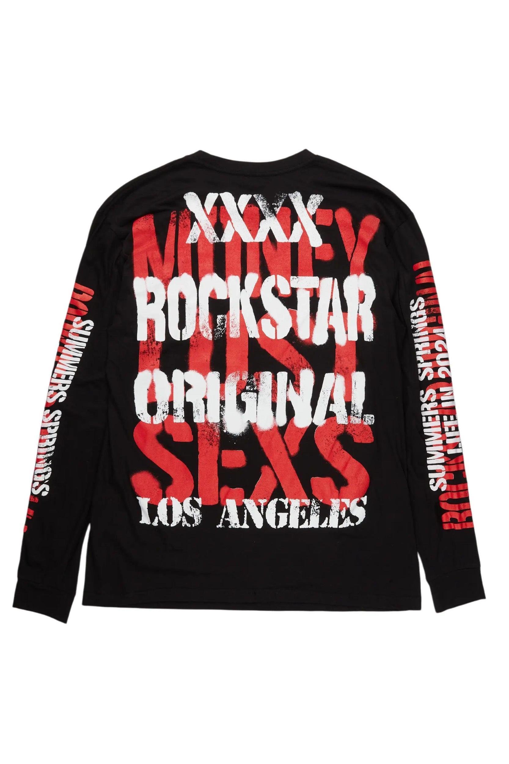 Omer Black Long Sleeve Graphic T-Shirt Male Product Image