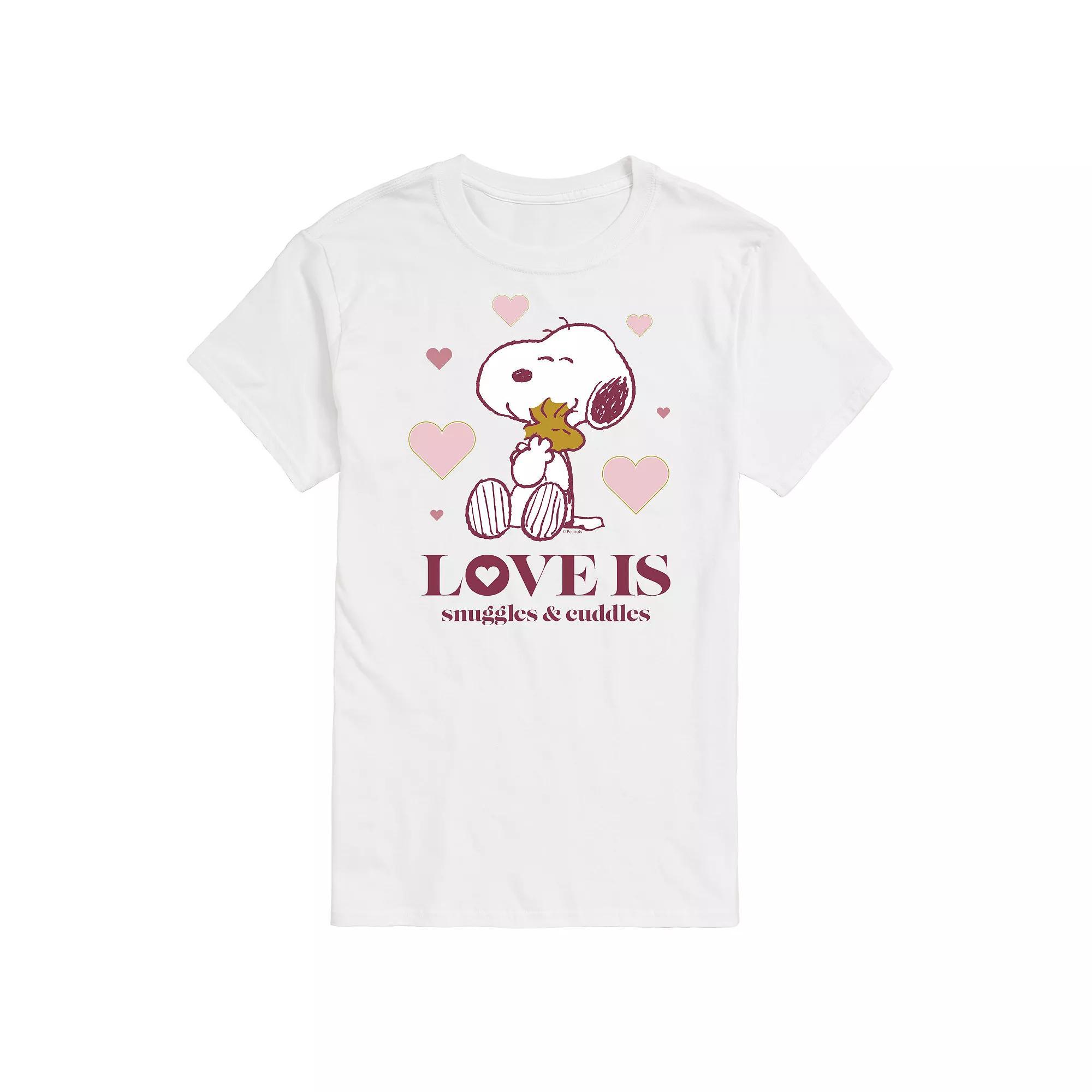 Men's Peanuts Snuggles Cuddles Tee, Size: Small, Beige Product Image