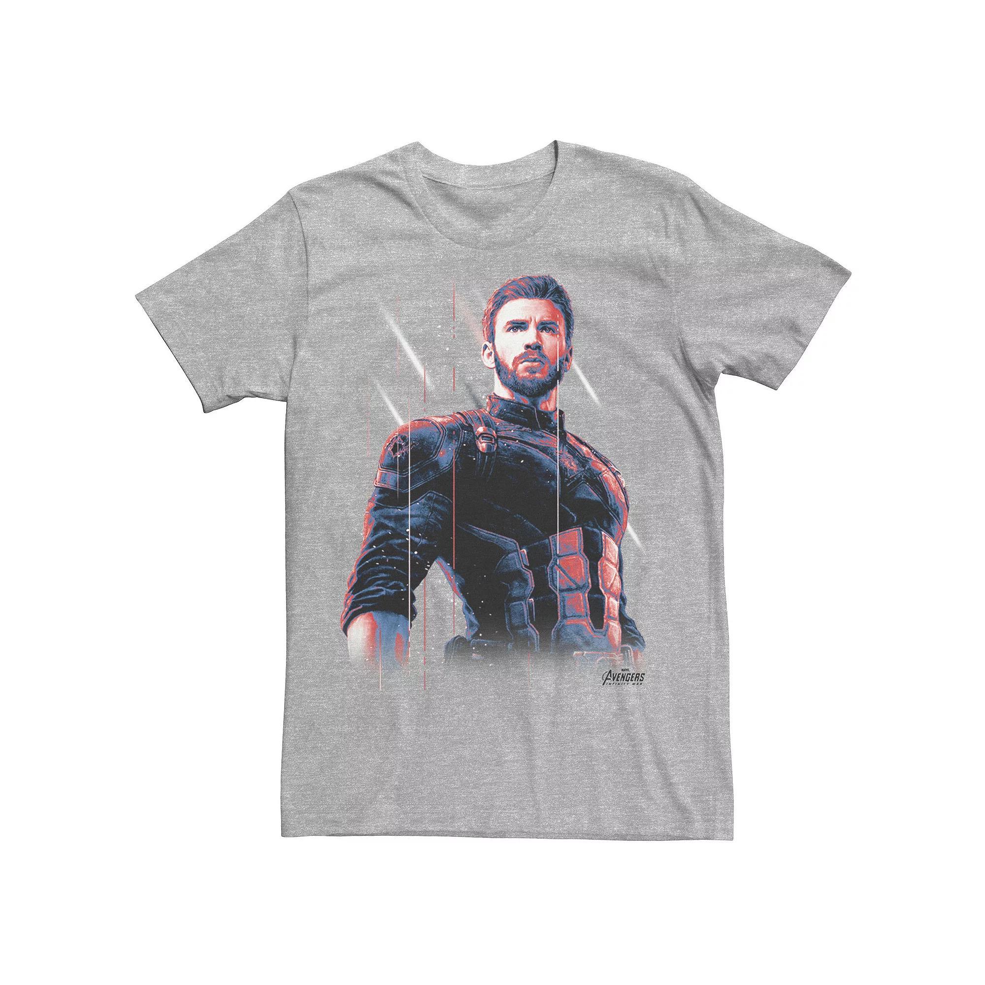 Men's Marvel Infinity War Captain America Pose Tee, Size: Small, Athletic Grey Product Image