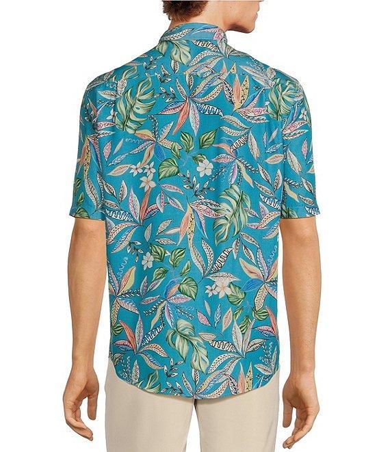 Caribbean Large Floral Print Short Sleeve Woven Shirt Product Image