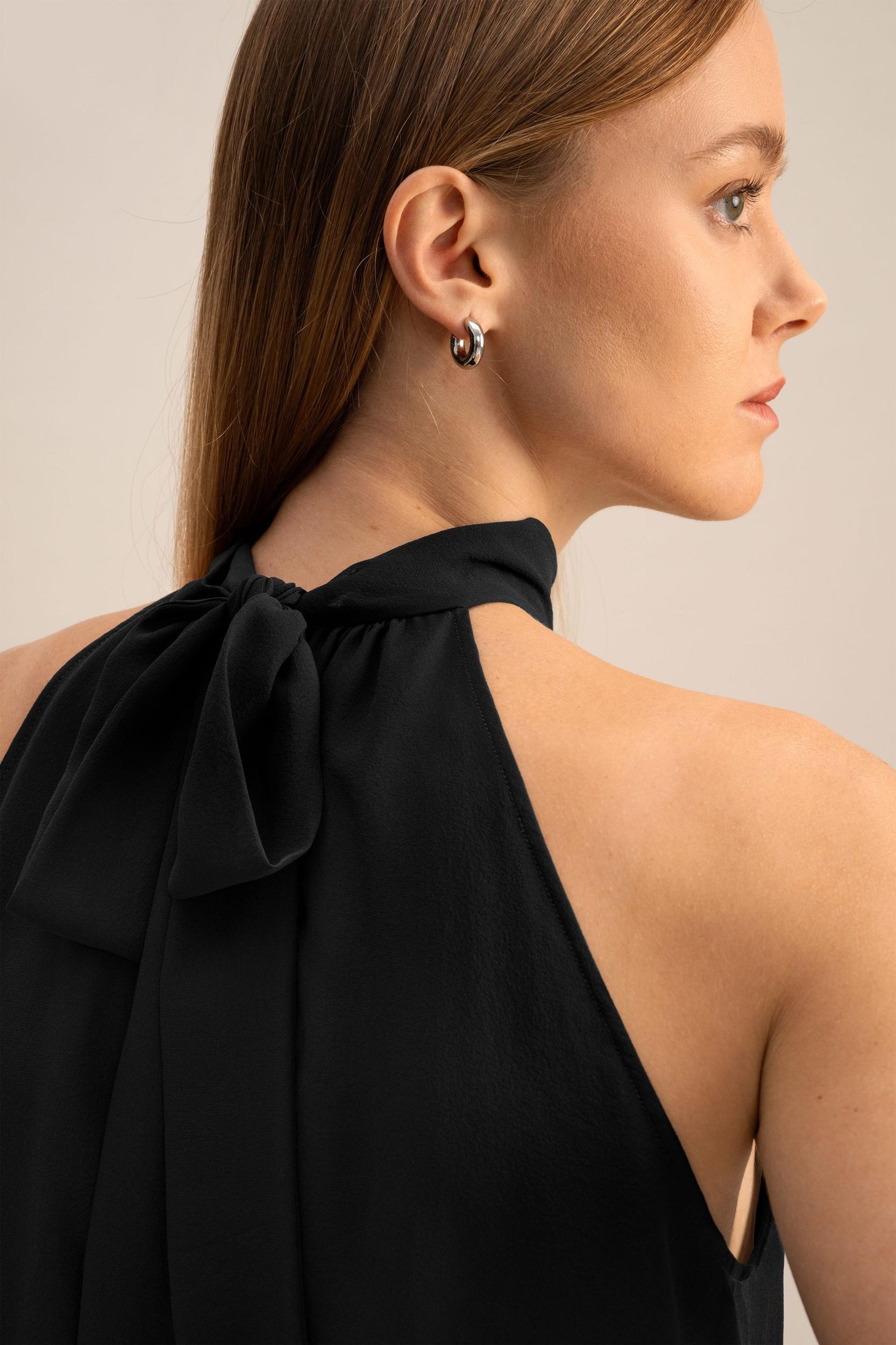 Silk Georgette Halter Neck Top Product Image
