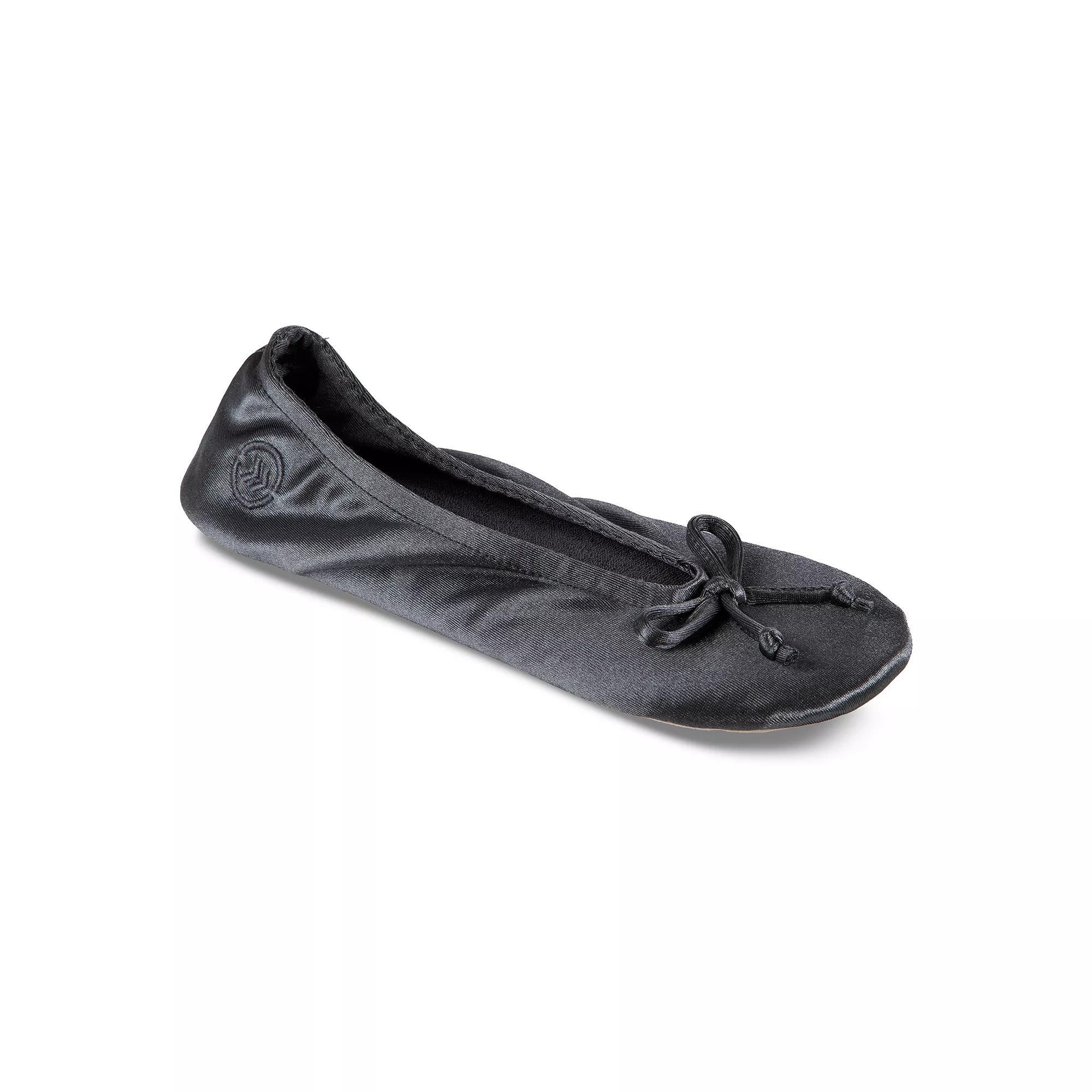 isotoner Satin Womens Ballerina Slippers Evening Brown Product Image