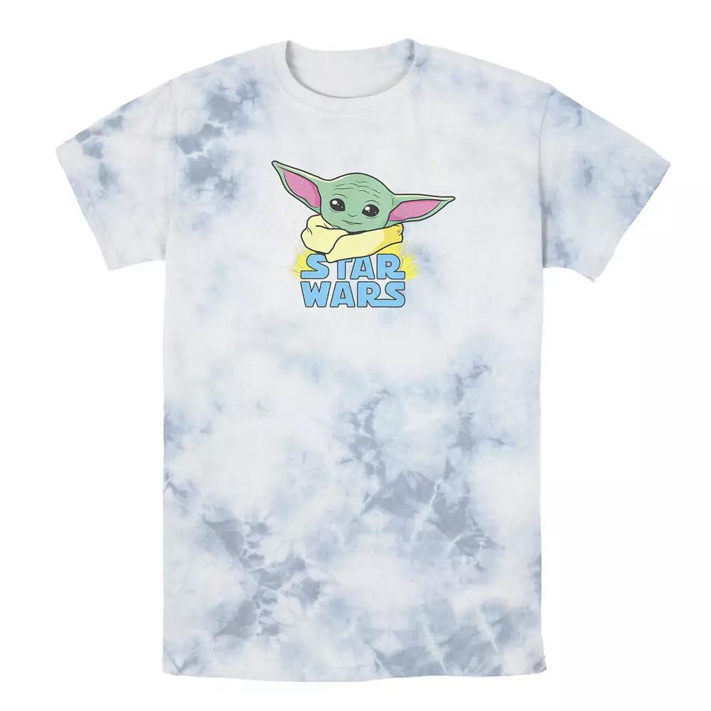 Men's Star Wars The Mandalorian The Child Galaxy Logo Tee, Boy's, Size: XL, White Blue Product Image